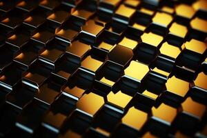 abstract gold background with hexagons photo