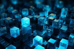 Cubes Background, Glass Cube Pattern, Geometric 3d Crystals, Abstract photo