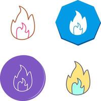 único fuego icono diseño vector