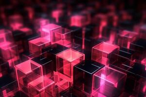 Cubes Background, Glass Cube Pattern, Geometric 3d Crystals, Abstract photo