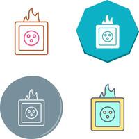 Unique Fire in Socket Icon Design vector