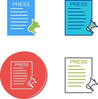 Unique Press Releases Icon Design vector