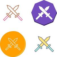 Unique Two Swords Icon Design vector