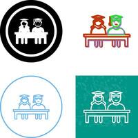 Unique Students Sitting Icon Design vector