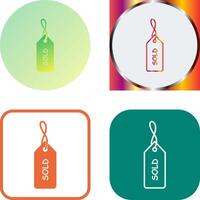 Unique Sold Tag Icon Design vector