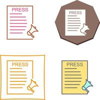 Unique Press Releases Icon Design vector