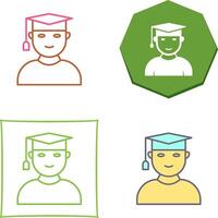 Unique Male Graduate Icon Design vector