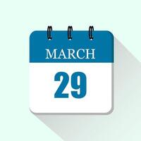 March flat daily calendar icon Date and month vector