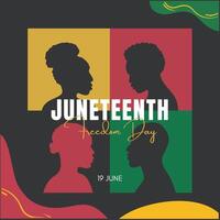 Juneteenth Freedom Day Social Media Template Instagram Post vector