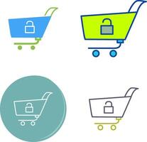 Unique Unlock Cart Icon Design vector