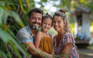 verano viaje, familia amar, naturaleza abrazo foto