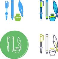 Unique Writing Equipment Icon Design vector