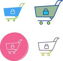 Unique Locked Cart Icon Design vector