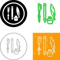 Unique Writing Equipment Icon Design vector