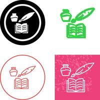 Unique Quill and Book Icon Design vector