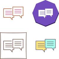 Unique Two Chat Bubbles Icon Design vector