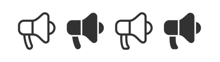 Megaphone icon. Loudspeaker announcement. Bullhorn message loud. Promotion, advertisement, marketing speech sound. vector