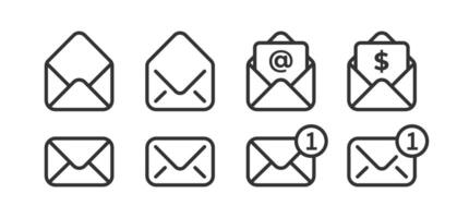 Mail icon. Message. Envelope with money, letter. Email communication. Business newsletter. vector