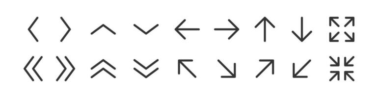 Line arrow icon. Cursor direction. Button next. Interface sign. vector