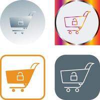 Unique Unlock Cart Icon Design vector