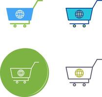 único global compras icono diseño vector