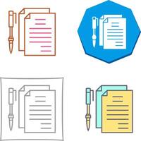 Unique Documents and Pen Icon Design vector