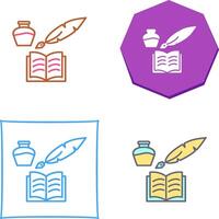 Unique Quill and Book Icon Design vector