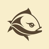 Brown fish icon in flat style illustration vector
