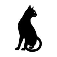 negro silueta de un gato en un blanco antecedentes vector