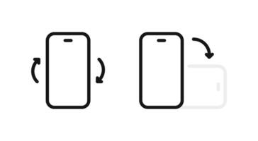 Rotation arrows. Phone rotation icons. Mobile phone rotation symbols. vector