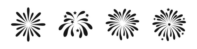 Fireworks icons. Firework fun icons. Explosive petards. vector