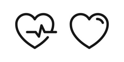 Heart icons. Heartbeat icons. Heart shape vector