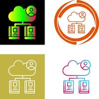 nube biblioteca icono diseño vector