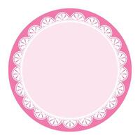 Simple Classic Pink Circle Shape with Decorative Round Patterns Design vector