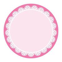 Simple Classic Pink Circle Shape with Decorative Round Patterns Design vector