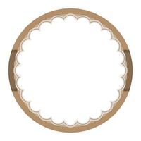 Simple Light Brown Ornamental Round Sticker Plain Label Blank Background Seal Design vector