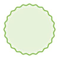 Decorative Light Green Round Frame Plain Sticker Border with Delicate Details Design vector