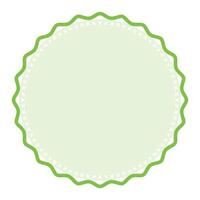 Decorative Light Green Round Frame Plain Sticker Border with Delicate Details Design vector