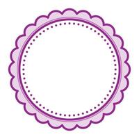 Simple Decorative Scalloped Purple Circular Blank Frame Plain Border Design vector