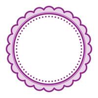 Simple Decorative Scalloped Purple Circular Blank Frame Plain Border Design vector