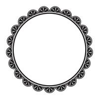 Simple Classic Ornamental Black And White Circle Shape With Ornamental Round Edge Ornament vector