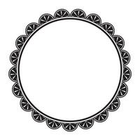 Simple Classic Ornamental Black And White Circle Shape With Ornamental Round Edge Ornament vector