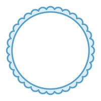 Simple Blue Circular Blank Background With Scallop Frame Border Ornament vector