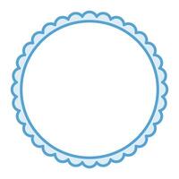 Simple Blue Circular Blank Background With Scallop Frame Border Ornament vector