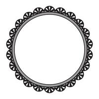 Intricate Circular Frame Border Decorated With Symmetrical Scalloped Lace Pattern Design vector