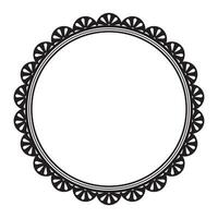 Intricate Circular Frame Border Decorated With Symmetrical Scalloped Lace Pattern Design vector