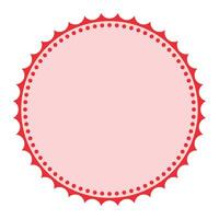 Elegant Red Round Detailed Packaging Classic Blank Sticker Badge Plain Background Design vector