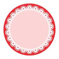 Simple Elegant Bold Red Lace Decorated With Circular Edge Design vector