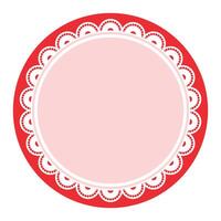 Simple Elegant Bold Red Lace Decorated With Circular Edge Design vector