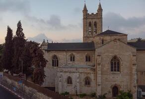 Jerusalem, St. George's Anglican Cathedral in the early morning. photo